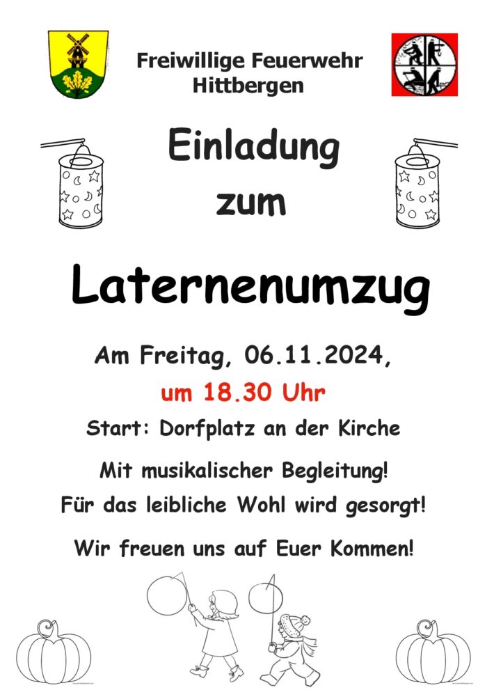 Laternenumzug in Hittbergen